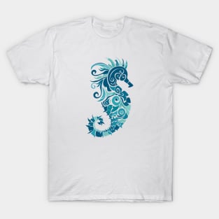 Aqua Seahorse Design T-Shirt